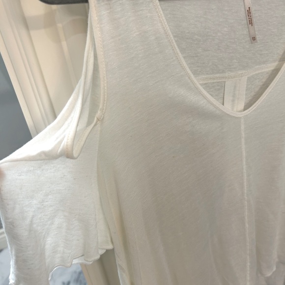 Free People Womens Bittersweet Linen Blend Cold Shoulder Casual Top - Picture 6 of 7